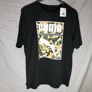 NWT Black Puma Short Sleeve One Shot Camo Graphic T-shirt